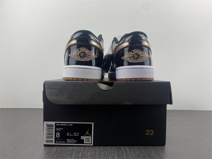 air jordan 1 retro low black gold patent 554723-032