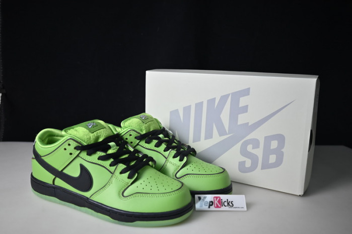 the powerpuff girls x nike sb dunk low “buttercup” fz8319-300