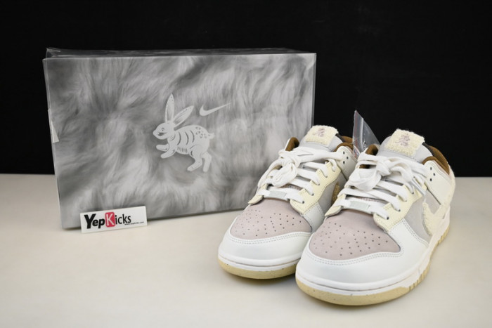nike dunk low year of the rabbit fossil stone fd4203-211