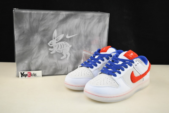 nike dunk low year of the rabbit white rabbit fd4203-161