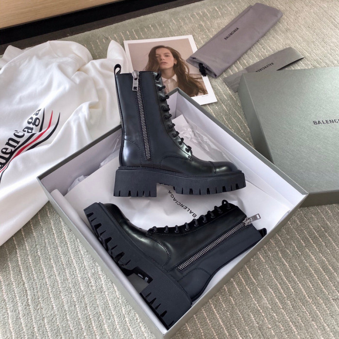 Ba*len*cia*ga tractor leather combat boots w1rc8 0604