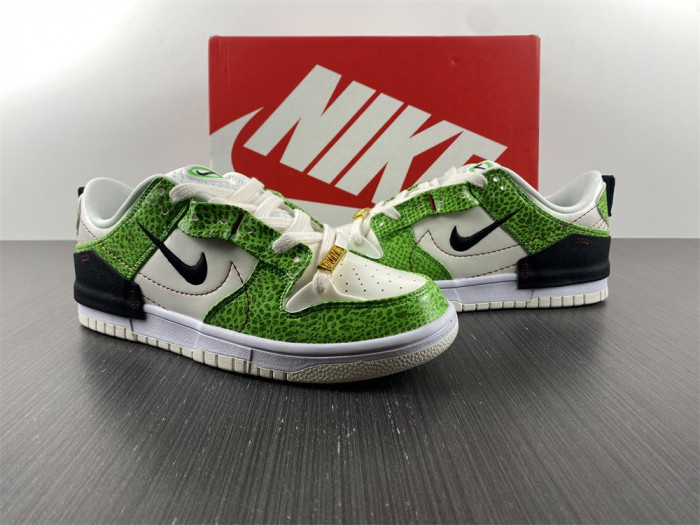 nike dunk low disrupt 2 snakeskin green dv1491-101