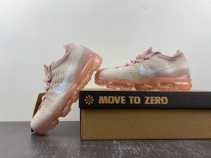 nike air vapormax 2023 flyknit oatmeal pearl pink dv6840-100