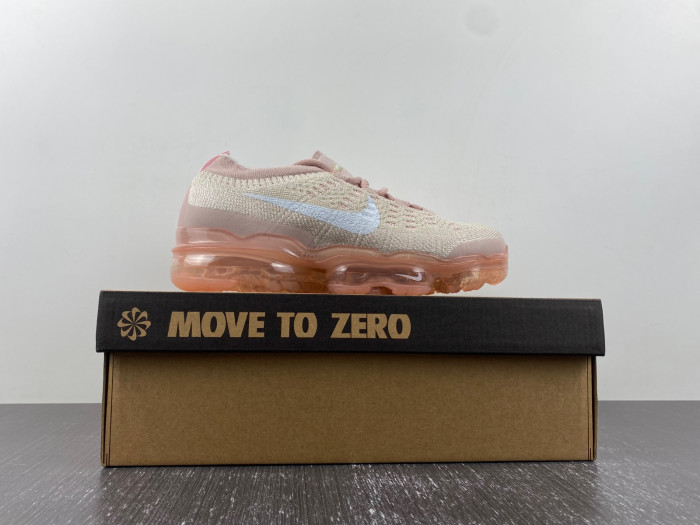 nike air vapormax 2023 flyknit oatmeal pearl pink dv6840-100