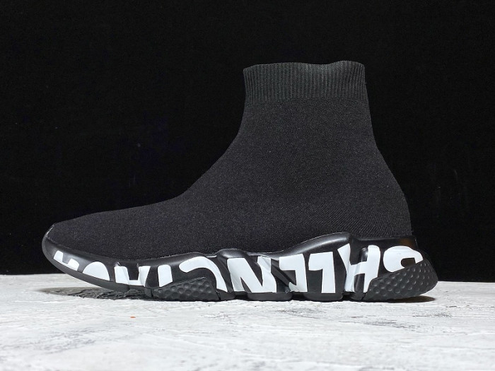 Ba*len*cia*ga speed trainer sneakers letter bottom wt-9038