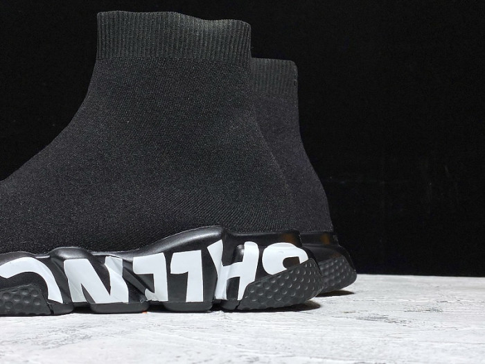 Ba*len*cia*ga speed trainer sneakers letter bottom wt-9038