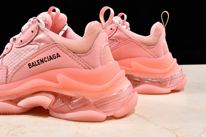 Ba*len*cia*ga triple s trainers clear sole trainer pink 542023-02