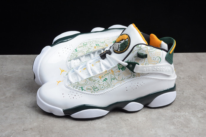 air jordan 6 rings seattle S*personics white green yellow 322992-102