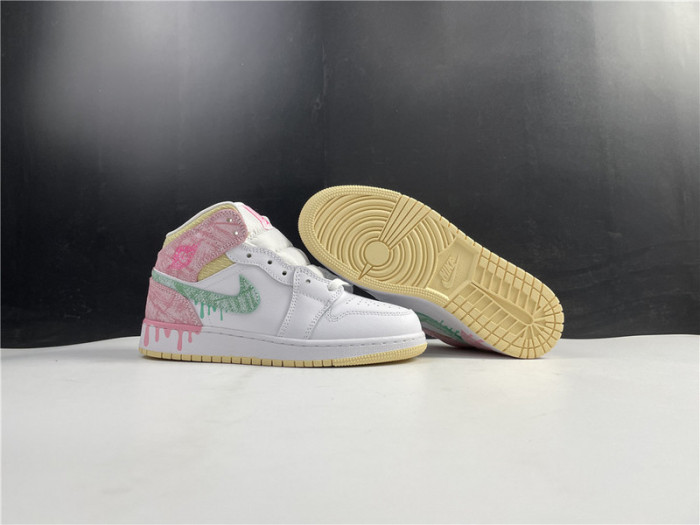 air jordan 1 mid pink ice-cream dd1666-100