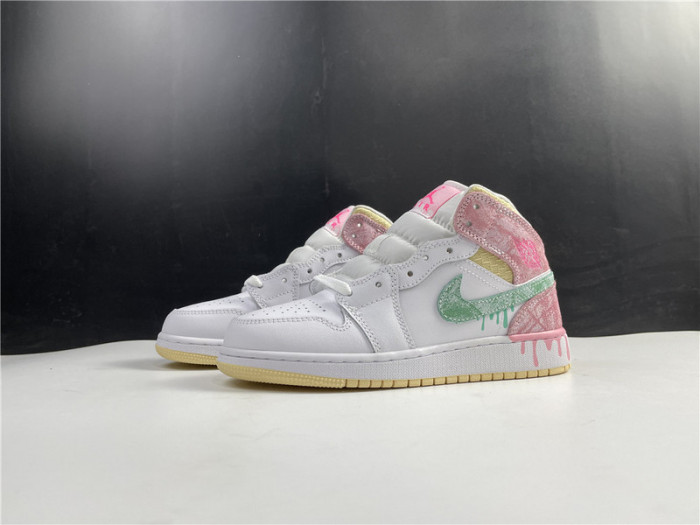 air jordan 1 mid pink ice-cream dd1666-100