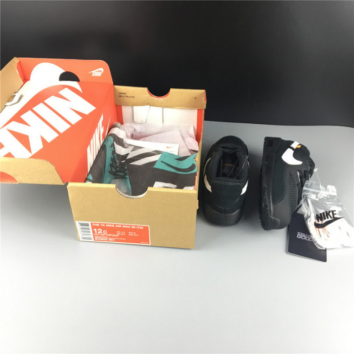 ow x nike air max 90 kids shoes bv0852-001