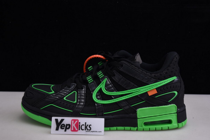 ow x nike air rubber dunk “green strike” cu6015-001
