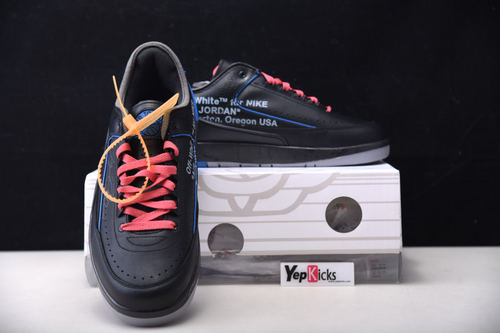 air jordan 2 retro low ow black blue dj4375-004