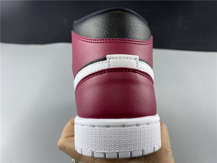 air jordan 1 mid black noble red bq6472-016