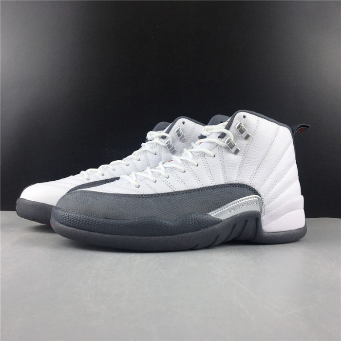 jordan 12 retro white dark grey (gs) 153265-160