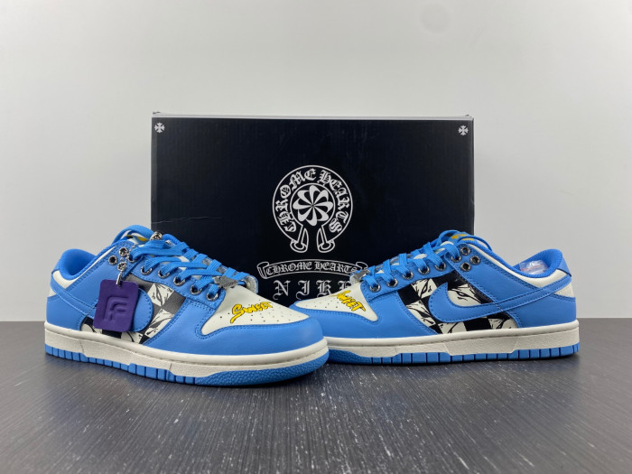 nike dunk low chrome hearts unc dd1503-1001