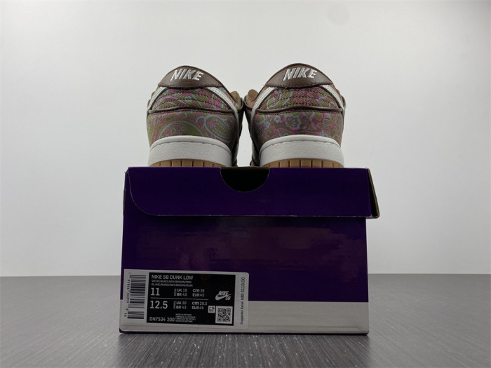 nike sb dunk low pro paisley brown dh7534-200