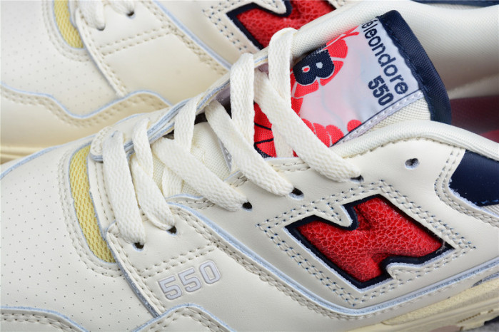 new balance 550 aime leon dore white navy red bb550a3