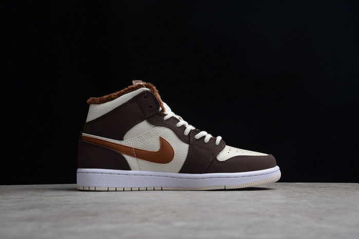 air jordan 1 mid brown basalt oatmeal do6699-200