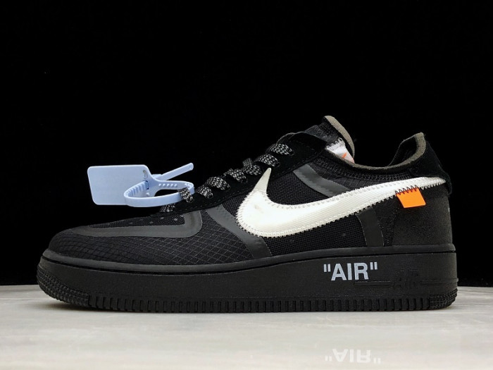 ow nike air force 1 low black ao4606-001