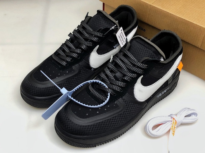 ow nike air force 1 low black ao4606-001